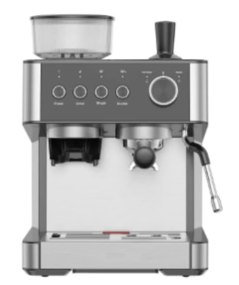 ZACHVO Machine à café filtre, machine à espresso avec moulin, 30 moutures, 15 bars, blanc