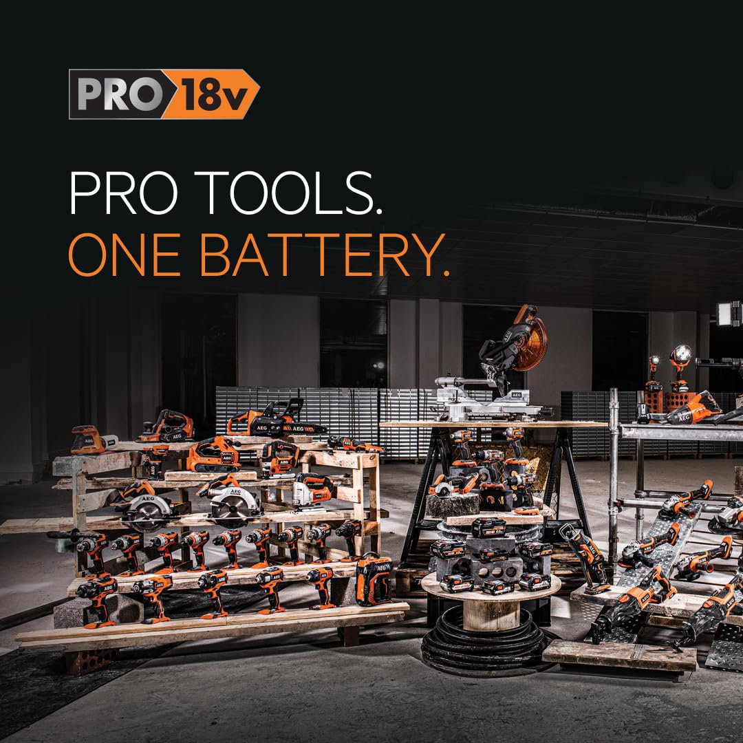 AEG - Duo Brushless : Perceuse percussion Brushless, meuleuse 125mm Brushless, 2 batt. 5,0Ah chargeur, grans sac de transport